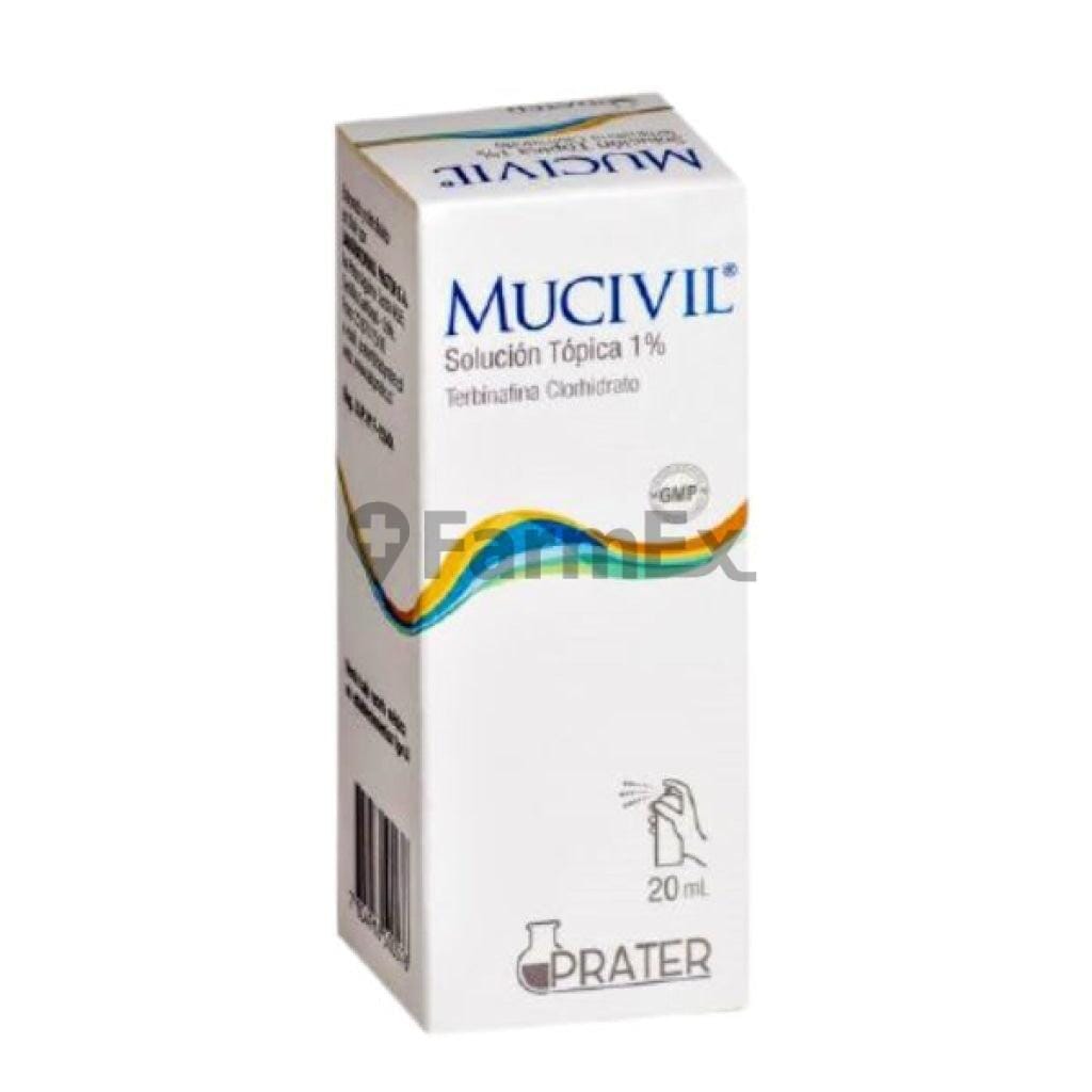 Mucivil Solución Tópica 1 % x 20 mL Farmex-MiaHealth-Persistente